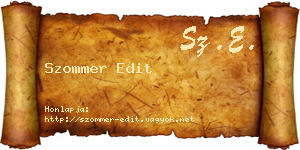 Szommer Edit névjegykártya